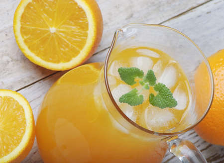 Orange and orange juiceの写真素材