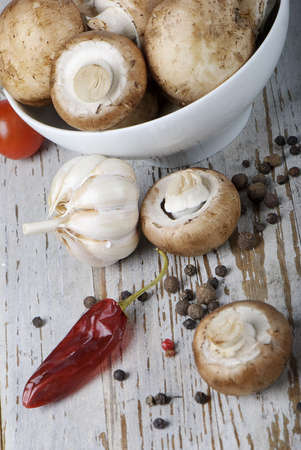 champignons and vegetablesの写真素材