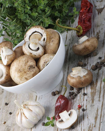champignons and spicesの写真素材