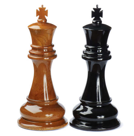 Two chess Kings isolated on whiteの写真素材