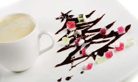 Coffee and christmas decorationの写真素材