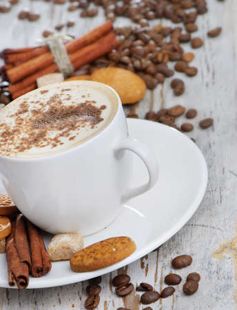 Coffee cup and cookiesの写真素材