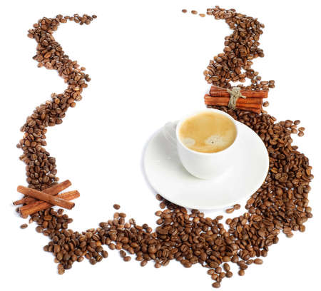 Coffee cup and beansの写真素材