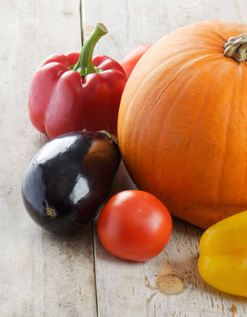 Vegetables on wooden table