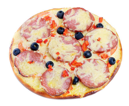 Pizza  isolated on whiteの写真素材