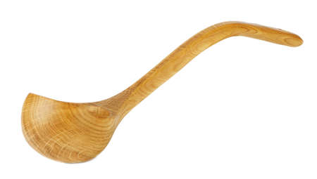 Wooden spoon on whiteの写真素材