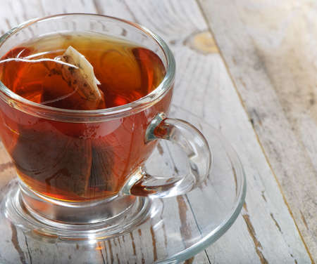 Teabag in the cupの写真素材