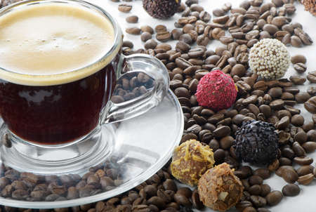 Coffee cup and beansの写真素材