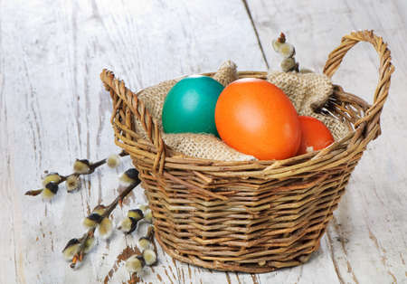 Easter eggs in the basket