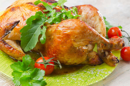 Chicken and tomatoesの写真素材