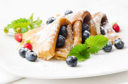 pancakes with berriesの写真素材