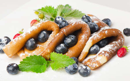 pancakes with berriesの写真素材