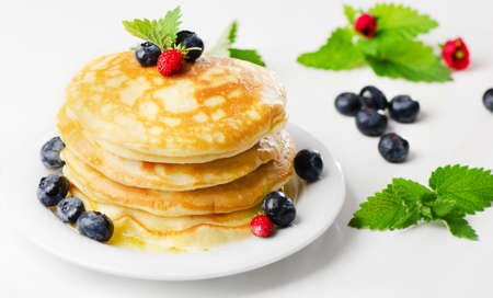 pancakes with berriesの写真素材