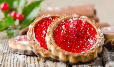 Christmas cookies and spices の写真素材