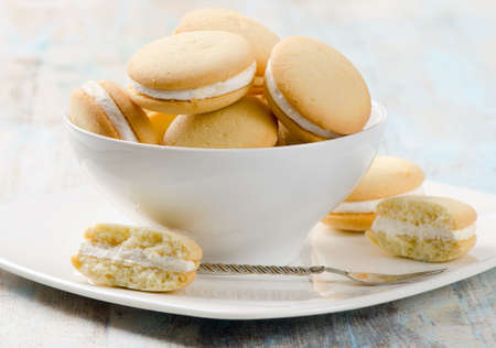 Sweet cookies on  wooden tableの写真素材