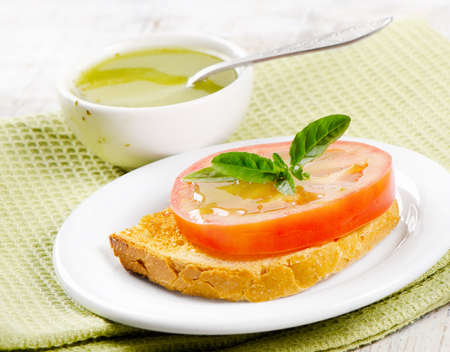 healthy sandwich with  tomato and pestoの写真素材