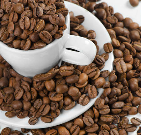 Coffee cup and beansの写真素材
