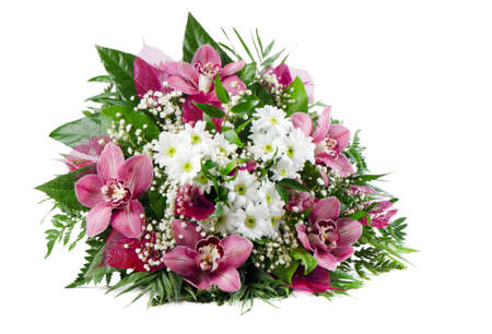 Beautiful   flowers bouquet isolated on white backgroundの写真素材