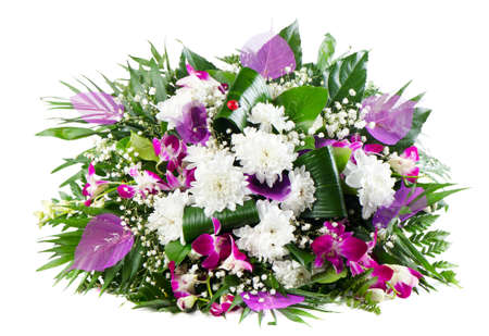 Beautiful   flowers bouquet isolated on white backgroundの写真素材