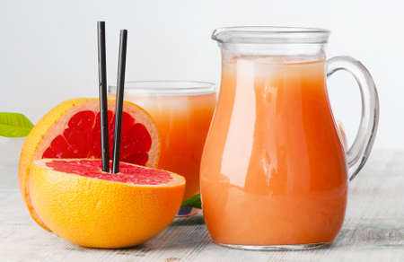 Grapefruit juice and  grapefruitの写真素材