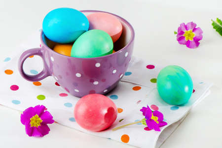 Colorful Easter eggsの写真素材