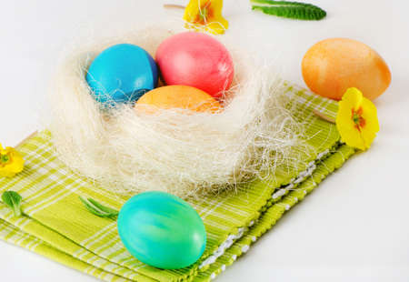 Colorful Easter eggsの写真素材