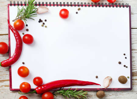 Empty notebook  ready for recipes or menuの写真素材