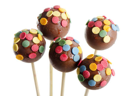 Cake pops isolated on whiteの写真素材