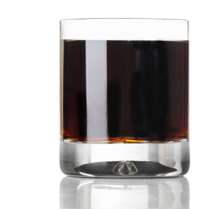 Glass of cola isolated on white backgroundの写真素材