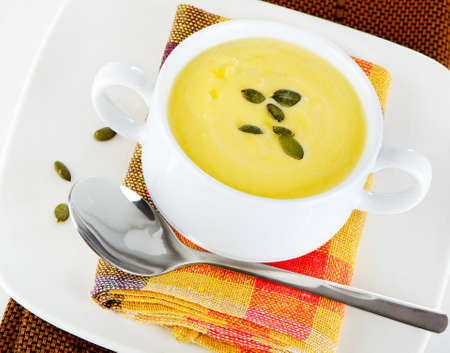 Creamy pumpkin soupの写真素材