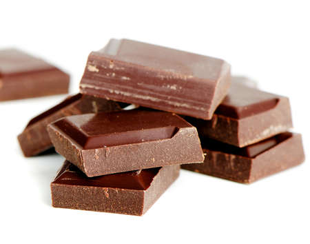 Chocolate isolated on white.Selective focus.