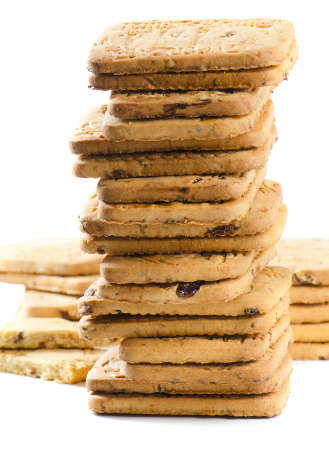 stack of cookies isolated on  white backgroundの写真素材