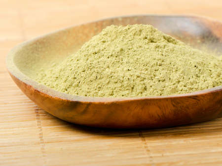Powdered green tea Selective focusの写真素材