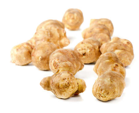 jerusalem artichoke isolated on white background. Selective focusの写真素材