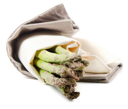 Asparagus isolated on white. Selective focusの写真素材