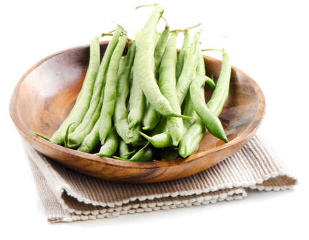 Green beans isolated on a white backgroundの写真素材