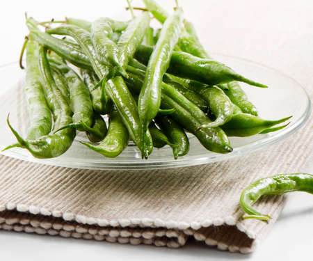Green beans .Selective focusの写真素材