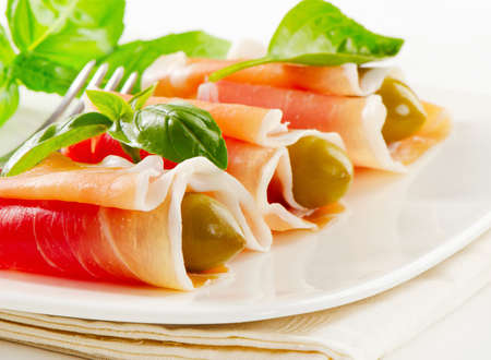 Slices of cured hamの写真素材