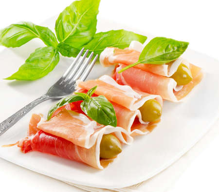 Slices of cured hamの写真素材