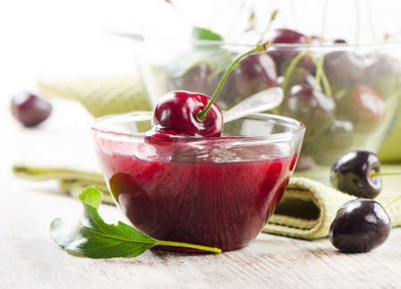 Cheery jam .Selective focusの写真素材