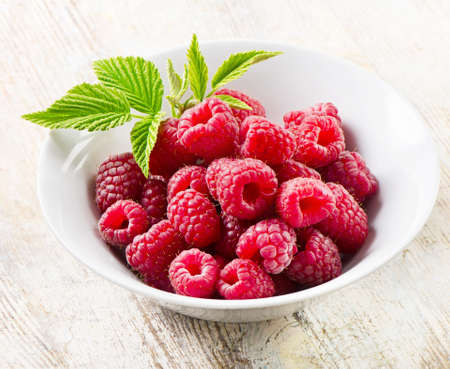 Fresh raspberries .Selective focus の写真素材