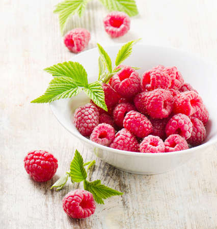 Fresh raspberries .Selective focusの写真素材