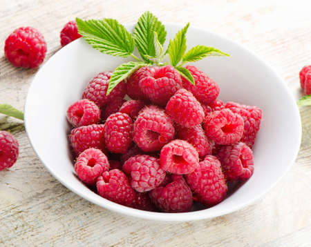 Fresh raspberries .Selective focusの写真素材