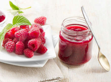 Fresh raspberries .Selective focusの写真素材