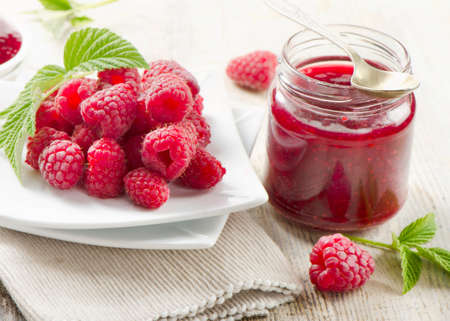 Fresh raspberries .Selective focusの写真素材