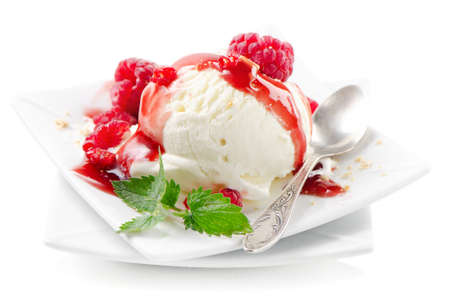 Ice cream isolated on white. Selective focusの写真素材