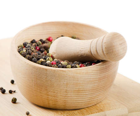 Pepper mix isolated on white. Selective focusの写真素材