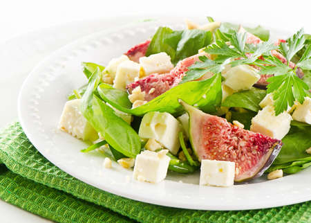 Figs salad with cheese. Selective focusの写真素材