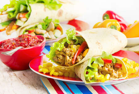 Tortilla wraps  Selective focusの写真素材