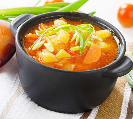 Bowl of vegetable Soupの写真素材